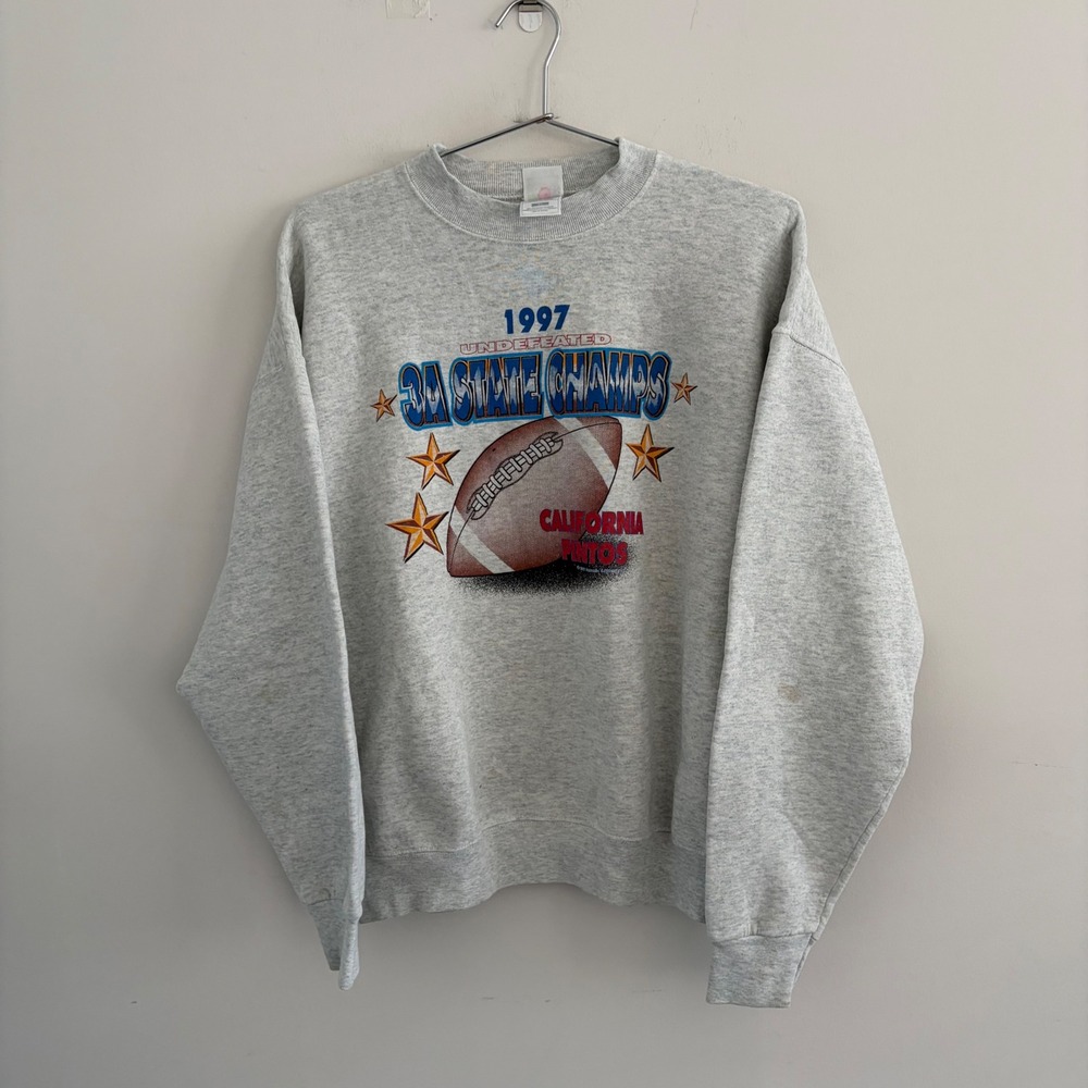 Vintage 97 California High School State Champs Sweatshirt XL Gray Fruit of Loom